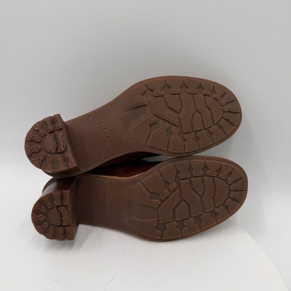 Clarks Brown Trace Glow Boots Leather Suede Dark Academia Boots Women’s Size 7 - Picture 6 of 8